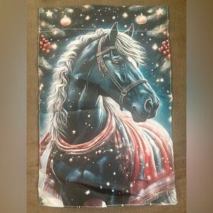 Garden Flag Winter Horse 12" x 18" NWOT